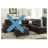 Lebrun 112" Leather Reversible L/R Chaise