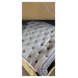 Queen Headboard w/ USB in Grey Velvet