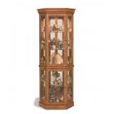 Shelia Lighted Corner Curio Cabinet