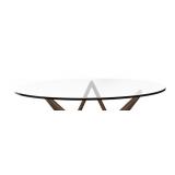 Walnut Jaya Glass Dining Table Top (top only)