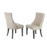 2 Side Chairs in Beige by Best Quality Furniture