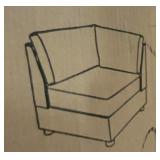 YL Furniture Corner Pc of Sectional Sofa, Dk Gray