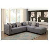 AC Pacific Holly Sectional Sofa in Gray