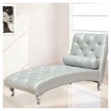 Best Master Furniture Modern Chaise Lounge, Silver