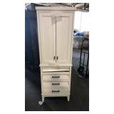 Avanity Vanity, Tall White Cabinet, Needs Repair