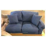 Denim Blue Loveseat, One Arm