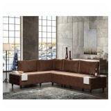 Evdemo Home Design Inferno Sectional, Brown