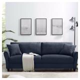 Amarri 85.43" Round Arm Sofa in Dark Blue