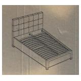 Poundex Queen Size Black Faux Leather Headboard