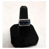 .925 and Blue Sapphire ring