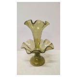 Green Art Glass Epergne