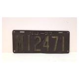 1927 New jerey License Plate