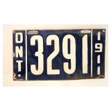 Porcelain Ontario Canada License plate