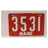 Porcelain Maine License plate