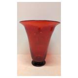 Vintage Church & Maple art glass red vase
