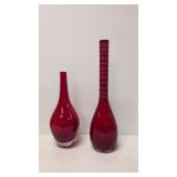 Red Mikasa & Red Ikea Vases