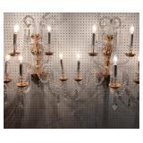 Vintage Bras & Crystal lighted sconces
