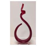 Vintage Mrano Red Abstract Swirl sculpture