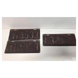(3) 1928 New Jersey License plates
