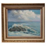 Vintage Seascape painting on canvas
