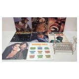 Vintage Record holder & eight records