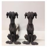Vintage cast iron Whippet Fire Dogs