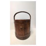 Antique wooden banded bucket