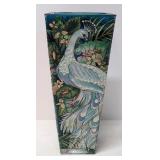 Amia  10' hand painted Peacock Vase