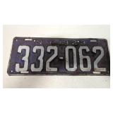 Vintage 1923 New York license plate