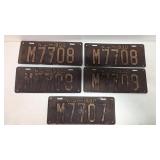 (2) 1930s Vintage matching sets of license plates