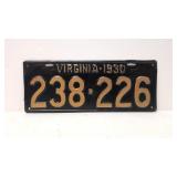 1930 Virginia License plate