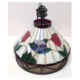 Vintage Stained Glass Floral hanging light