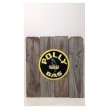 12' Polly Gas Tin Tacker sign on wood boards