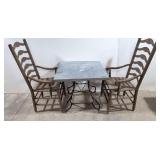 Vintage Game table & two arm chairs