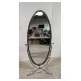 Oval metal Framed Chevel Mirror