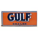 Porcelain Gulf Dealer single sided sign