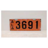 Porcelain Alabama license plate  # 3691