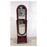 Oval Double mirror jewelry cabinet