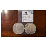 (2) 1923 - S Peace Dollars