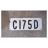 Porcelain Connecticut license plate # C 175 D