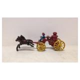 Cast Iron Horse Drawn Fire Wagon