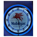 Mobil Gas Gargoyle 'Neon' Clock