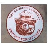 30' Porcelain Smokey Bear Sign