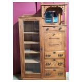Antique oak side by side Secretary