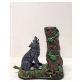 Cast Iron Wolf & Squirrel mechanical bank