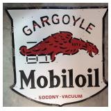 48' Porcelain mobiloil Gargoyle shield sign