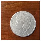 1889 Morgan silver dollar