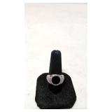 .925 silver and onyx ring