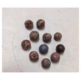 (11) Vintage Clay marbles