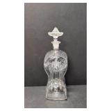 Vintage Etched crystal pinched decanter